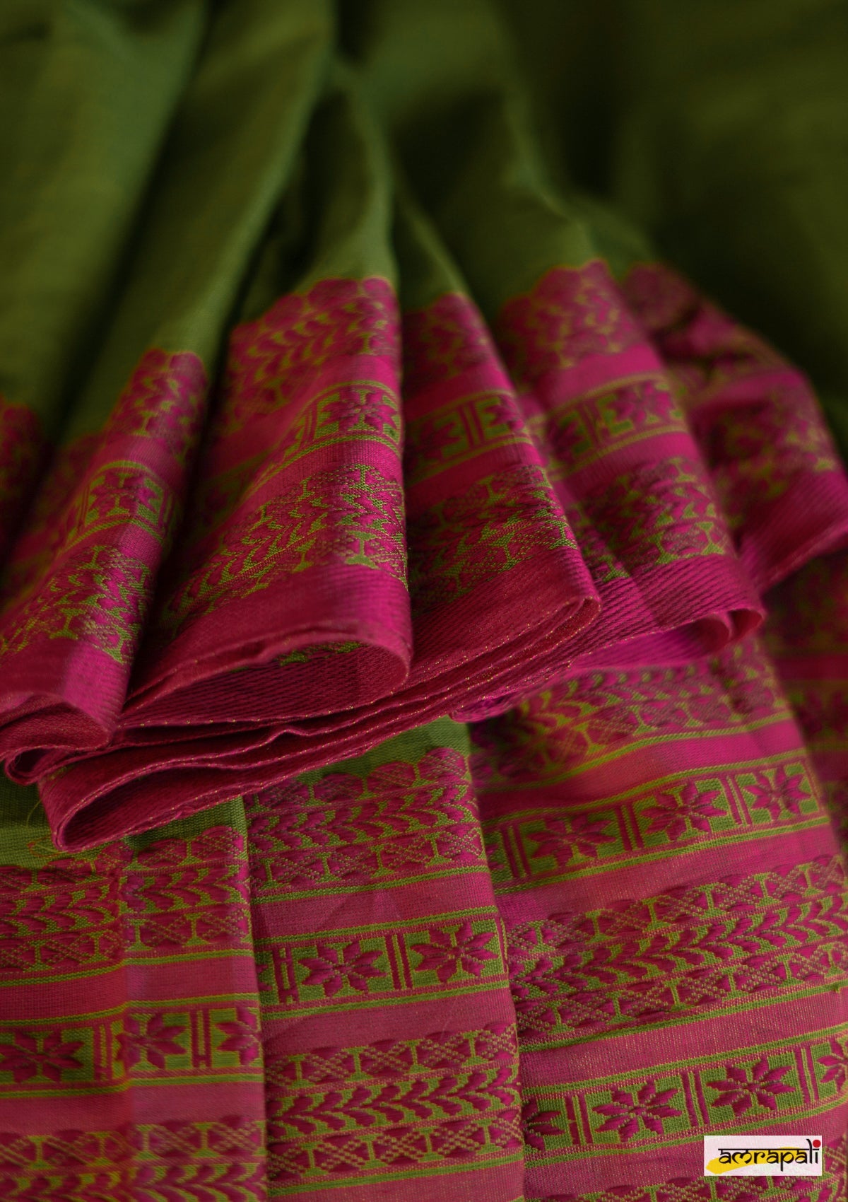 Handwoven Pure Mercerised Cotton with Manipuri Pattern Threadwork - Gr ...