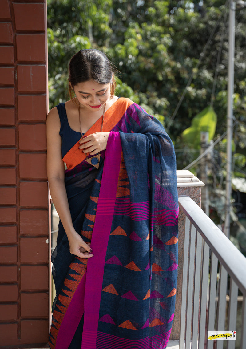 Handloom Cotton with Temple Border – Amrapali Boutique